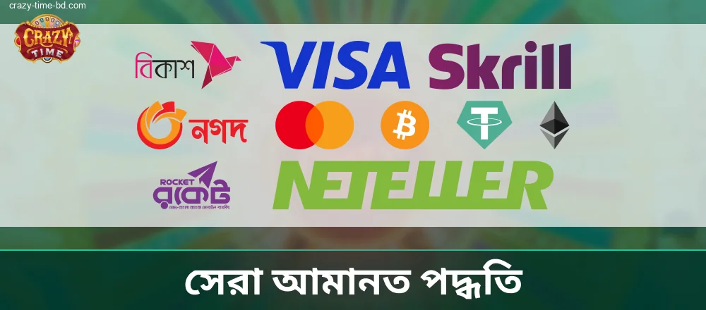 Crazy Time-এ ডিপোজিট করার পদ্ধতি