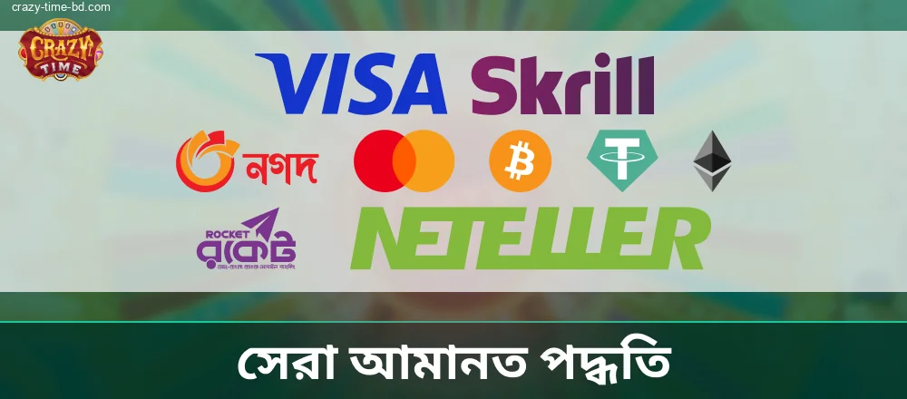 Crazy Time-এ ডিপোজিট করার পদ্ধতি